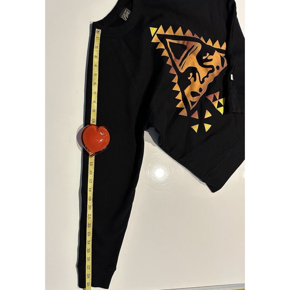 Vintage Obey Sweatshirt Mens Sz Med Black Made In USA The Giat Aztec Shepard 90s - Picture 7 of 8